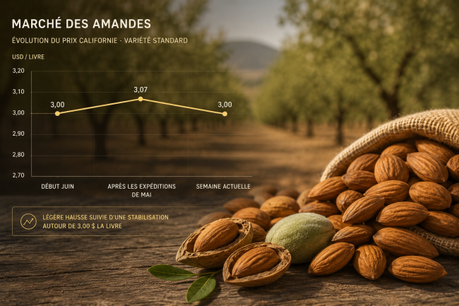 Amandes: Marchés stables malgré une activité mesurée - Tradifruit